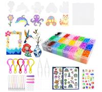 4300 Pcs Perline da Stirare, 5mm Perline a Fusione Set Set, 24 Colori Kit Creativo Fai da Te, Idee Natale Personalizzati Regali Regalo Giochi Bambina 4 5 6 7 8 9 10 11 12 Anni