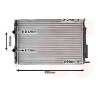 43002387 VAN WEZEL Radiatore, Raffreddamento motore per RENAULT