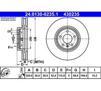 DISCHI FRENO ANTERIORI AUDI Q3 ATE 320X30 2010-2018