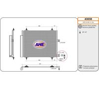 43038 AHE Condensatore, Climatizzatore per CITROËN,FIAT,LANCIA,PEUGEOT