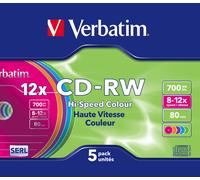 43167 5 CDRW 700MB 12X COLOUR SURF NEW