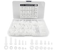 432 Pezzi Viti Bulloni E Dadi E Guarnizioni A Testa Cilindrica In Plastica Nylon, Bianca Viti Bulloni E Dadi E Rondelle A Incassato Testa Esagonale Tonda-M2/M2.5/M3/M4/M5/M6 Con Scatola Di Plastica