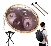 432hz/440hz Hand Pan Steel Adulti Handpan Drum, 12 Note Handpan Drum, Tamburi Handpan Per Principianti Regalo Bambini Meditazione(Purple,440HZ)