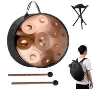 432hz/440hz Hand Pan Steel Adulti Handpan Drum 22 In 9/10/12 Note, Alto Livello Di Qualità, Producendo Una Piacevole Risonanza, Tamburo In Acciaio Con Supporto Handpan(Gold,12 Notes (440Hz))