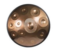 432Hz/440Hz Tamburo in Acciaio Tamburo Per Handpan in acciaio a 12 note con Soft Hand Pan Bag, mazze e panno antipolvere Handpan in re minore(Gold,440Hz)
