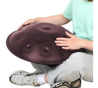 432HZ Handpan Drum | Strumento A Percussione da 56cm | 10Note 12Note Tamburo in Acciaio | Handpan per Meditazione, Yoga, Terapia Sonora | Strumento Musicale Professionale(Brown,440HZ/12Note)