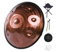 432HZ Strumento Handpan in Acciaio in Re Minore, Tamburo Handpan per Meditazione con Stand, Borsa e Martelli