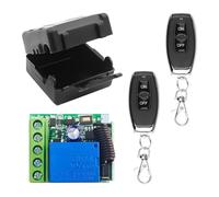 433 Mhz Interruttore di controllo remoto senza fili DC 12 V 1CH RF modulo ricevitore relè con trasmettitore, lungo raggio per apriporta garage (1 ricevitore+2 telecomandi)