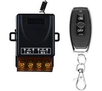 433 MHz Telecomando senza fili, interruttore radio DC 12 V, 24 V, 48 V, interruttore a 1 canale, trasmettitore in metallo, ingresso ricevitore, sistema di interruttore remoto senza fili (con 1