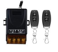 433 MHz telecomando senza fili, interruttore radio DC12 V-48 V, interruttore remoto a 1 canale + trasmettitore in metallo, ingresso ricevitore, sistema di interruttore remoto senza fili (2 telecomandi