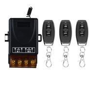 433 MHz telecomando senza fili, interruttore radio DC12 V-48 V, interruttore remoto a 1 canale + trasmettitore in metallo, ingresso ricevitore, sistema di interruttore remoto senza fili (3 telecomandi
