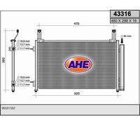43316 AHE Condensatore, Climatizzatore per CHEVROLET,DAEWOO