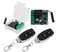 433MHZ FR telecomando senza fili, 1 canali: AC 220 V, 230 V, ricevitore relè senza fili, con 2 trasmettitori, controllo radio, modulo relè RF, trasmettitore per porta del garage, tenda elettrica