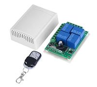 433MHz Interruttore di Telecomando Senza Fili Universale DC12V 4CH Relè Interruttori di Telecomando Senza Fili per Luci Ventilatore a Soffitto Apriporta per Garage Cancello Auto
