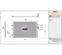 43577 AHE Condensatore, Climatizzatore per DODGE,FIAT