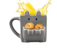 435ml Novelty Drinkware With Cookie Divider | Ceramic Cute Coffee Cup