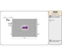 43690 AHE Condensatore, Climatizzatore per FORD