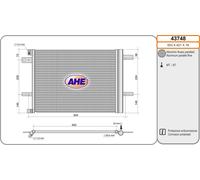 43748 AHE Condensatore, Climatizzatore per CITROËN,DS,OPEL,PEUGEOT