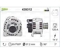 439312 VALEO Alternatore per AUDI,FORD,SEAT,SKODA,VW,VW (SVW)