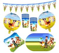 43PCS Set Stoviglie Animali Fattoria,Stoviglie per Feste,Set Compleanno per Bambini,Forniture per Feste a Tema Animali Fattoria,Stoviglie per Feste di Fattoria con Piatti,Tazze,Compresi Tovaglioli,10