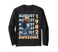 43rd Birthday Bear Legends August 1982 43 Years Old For Mens Maglia a Manica