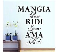 43X48 Cm Adesivi Murali Decorativi Italiani Mangia Bene, Ridi Spesso, Ama Molto Mangiare Bene, Ridere Spesso, Amo Molto Wall Art Sticker Home Decor