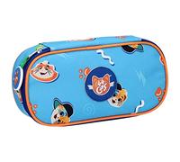 44 Cats Astuccio Bustina Ovale Scuola 22 x 5 x 10 cm. 44 Gatti. (Azzurro)