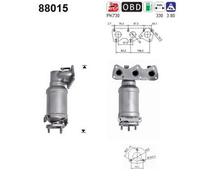 As 88015 Catalizzatore per Skoda Fabia I 6Y2 6Y3 6Y5 Fabia I Pratico II