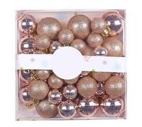 44 Pcs Colorful Christmas Ball Ornaments, Shatterproof Plastic Hanging Decor for Xmas Tree Holiday Party Decorazioni glitterate(Light pink)
