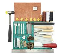 44 pcs DIY leather crafts hand sewing tools kit Leathercraft Couture Punch Tools Kit main leather crafts practical tools leather crafts drilling tools Grinding tool for seams cutting board