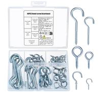 44 Pezzi Ganci a Vite per Legno: 12 Ganci Avvitabili Muro Metallo, 12 Viti per Occhielli a Vite per Legno, 20 Gancio Soffitto, Viti a Occhiello, Gancio a Vite per Tazze Legno Soffitto Parete