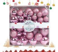 44 Pièces Boules de Noël - Pendeloques Pailletées | Ornements suspendables pour arbre, guirlande, cheminée | Décoration festive intérieure et extérieure | Idéal pours fêtes, maison, jardin, sapin
