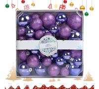 44 Pièces Boules de Noël - Pendeloques Pailletées | Ornements suspendables pour arbre, guirlande, cheminée | Décoration festive intérieure et extérieure | Idéal pours fêtes, maison, jardin, sapin