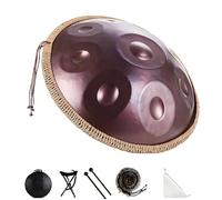 440 Hz Handpan Drum 55 cm Re Minore Handpan Instrument Re Minore Hand pan Music Percussione Armonica con Borsa Morbida, Mazze Per, Tripode, Panno Antipolvere, Per La, Yoga(Purple,432hz 12 Notes)
