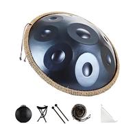 440 Hz Handpan Drum 55 cm Re Minore Handpan Instrument Re Minore Hand pan Music Percussione Armonica con Borsa Morbida, Mazze Per, Tripode, Panno Antipolvere, Per La, Yoga(Blue,432hz 9 Notes)