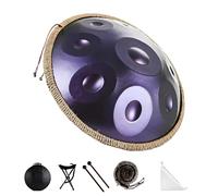 440 Hz Handpan Drum 55 cm Re Minore Handpan Instrument Re Minore Hand pan Music Percussione Armonica con Borsa Morbida, Mazze Per, Tripode, Panno Antipolvere, Per La, Yoga(Dark Purple,432hz 10 Notes)