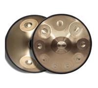 440 Hz Harmonic Handpan Principiante, Tamburo A Mano In D-Moll, 9/10/12 Note 56cm Strumento Con Custodia, Percussioni Per La Guarigione Del Suono, Meditazione Personale, Yoga(Argento,12)