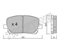 442.0 TRUSTING Kit pastiglie freno, Freno a disco per TOYOTA