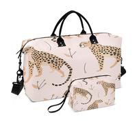 4422-Cheetah - Borsone da viaggio per palestra, yoga, borse da viaggio per uomo e donna, Leopardo ghepardo, Taglia unica, Borsone da viaggio