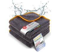 443TPO Set da 3 Panni in Microfibra Soffici con Bordo Arancione Morbidi Super