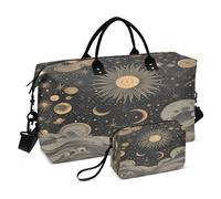 4448-other - Borsone da viaggio per palestra, yoga, borsa da viaggio per uomo e donna, Roma Luna Cielo Notte, Taglia unica, Borsone da viaggio