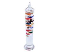44cm Tall Free Standing Galileo Thermometer with ten floating globes