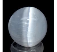 44mm Bianco Selenite Gatto Eye Raso Spar Cristallo Minerale Sfera Marocco 1PC