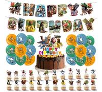 44pcs Brainrot compleanno per ragazze e bambini, decorazioni compleanno brainrot, decorazione per festa di cum-pleans Tung Sahur, decorazione per feste di compleanno a tema Tung Tu-ng Sahur