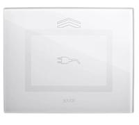 Placca Ave Touch in vetro 3 moduli scivolamento per prese Sistema 44 Bianco finitura lucida 44PVTCS3