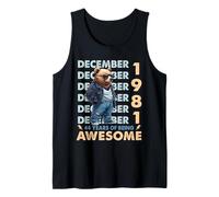 44th Birthday Bear Legends December 1981 44 Years Old Mens Canotta