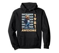 44th Birthday Bear Legends December 1981 44 Years Old Mens Felpa con Cappuccio