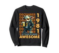 44th Birthday Cow Legends December 1981 44 Years Old Mens Felpa