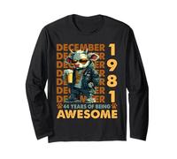 44th Birthday Cow Legends December 1981 44 Years Old Mens Maglia a Manica