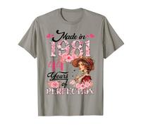 44th Birthday Floral Made in 1981 Gifts 44 Years Old Maglietta